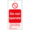 Waarschuwingstag "Do not operate"